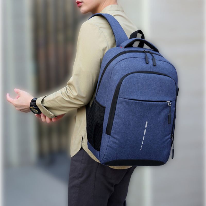 Men's Waterproof Anti-Theft Backpack with USB Charging Port