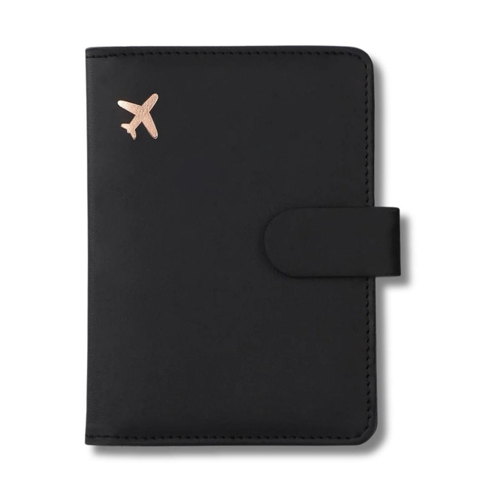 RFID Secure Passport Holder – Modern Minimalist Travel Wallet with Flap Closure
