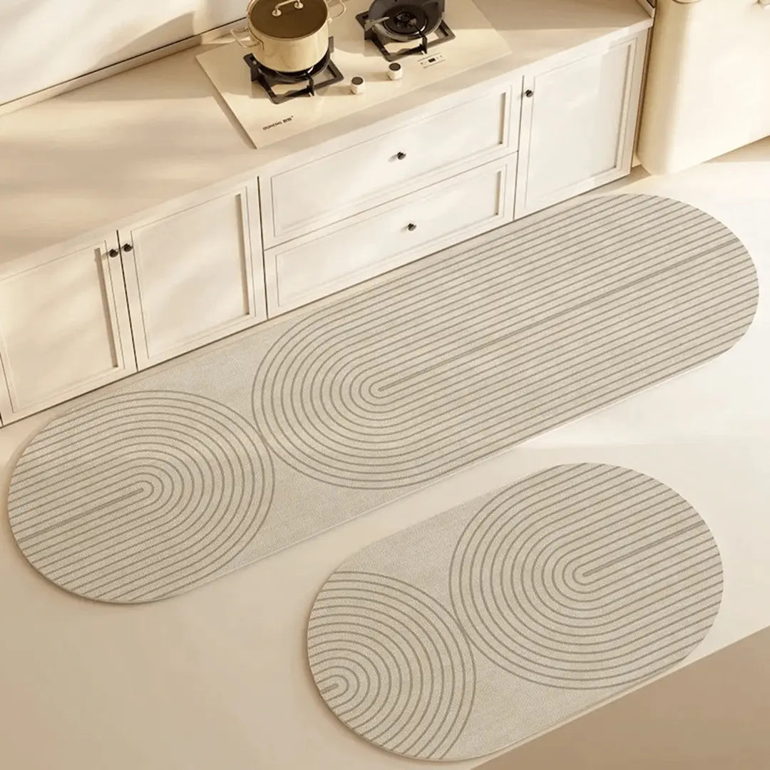 Absorbent Non-Slip Runner Mat - Modern Minimalist Design for Kitchens & Hallways