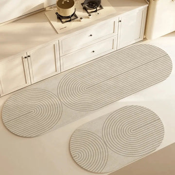 Absorbent Non-Slip Runner Mat - Modern Minimalist Design for Kitchens & Hallways