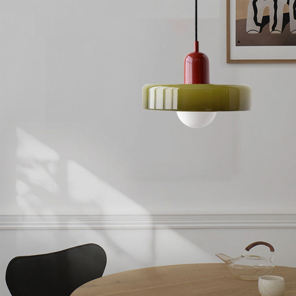 Modern Glass Pendant Light – Minimalist LED Ceiling Fixture for Utility Rooms
