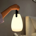 Table Lamp | Frosted Glass & Brushed Metal | Wireless Dimmable LED | Indoor Outdoor Ambient Lighting