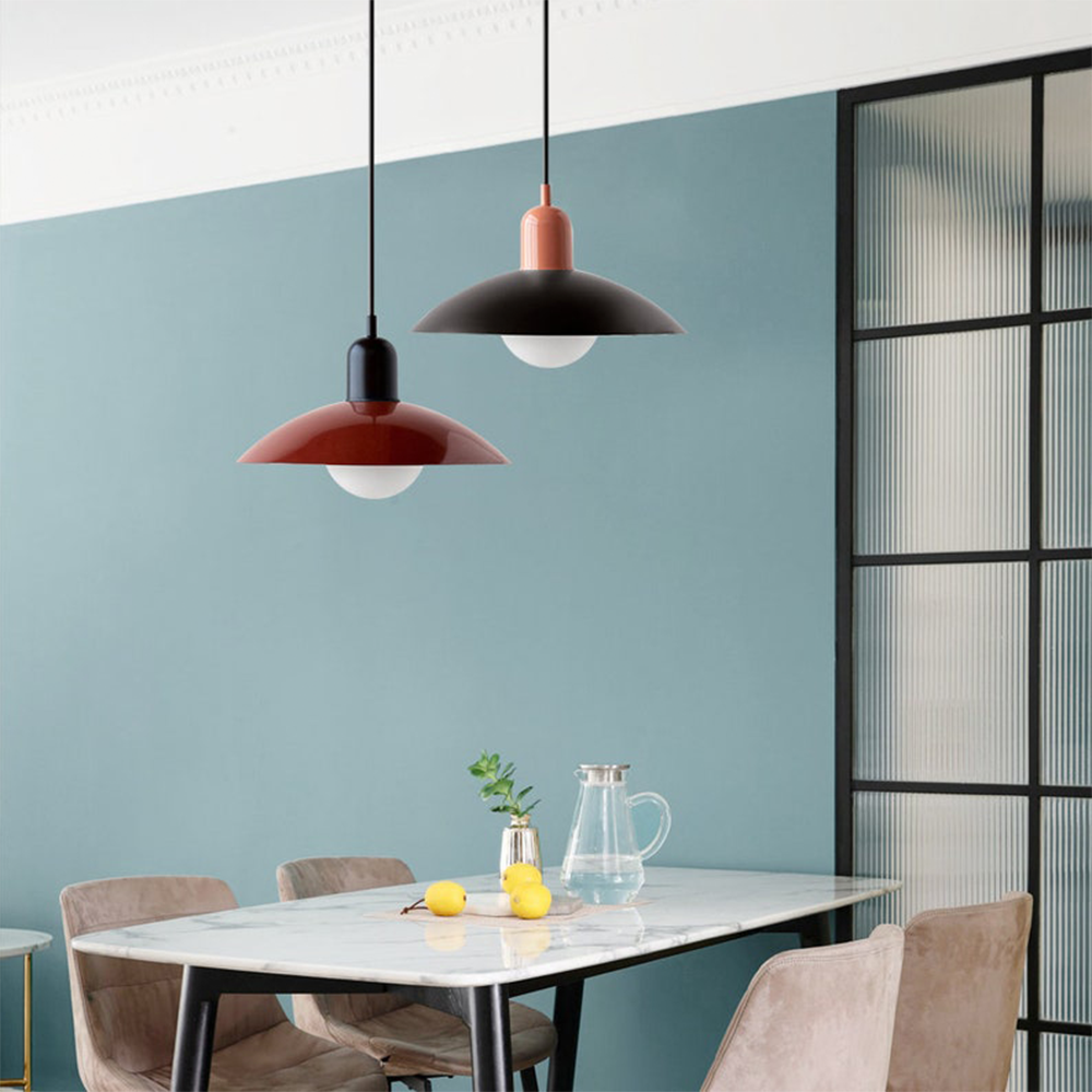 Minimalist Dome Pendant Light with Glossy Glass Shade for Modern Spaces