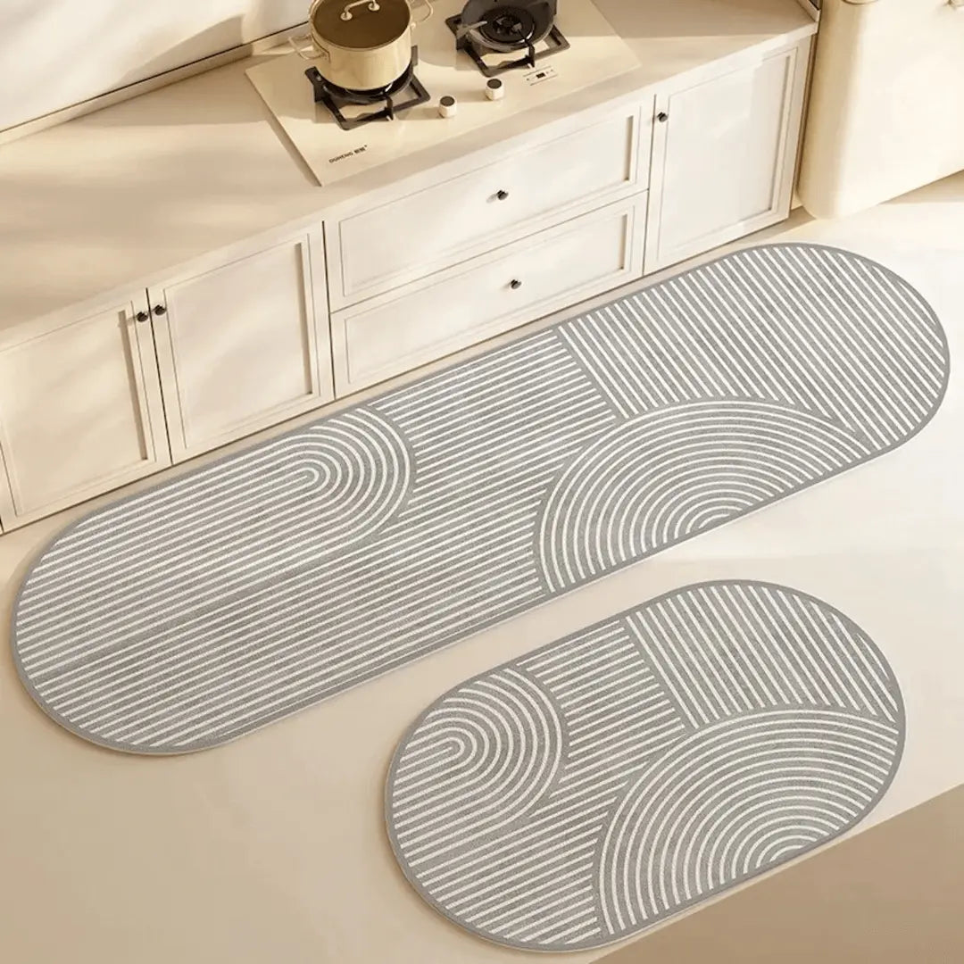 Absorbent Non-Slip Runner Mat - Modern Minimalist Design for Kitchens & Hallways