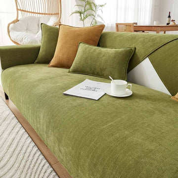 Couch Cover | Chenille Fabric | Herringbone Pattern & Waterproof | Living Room