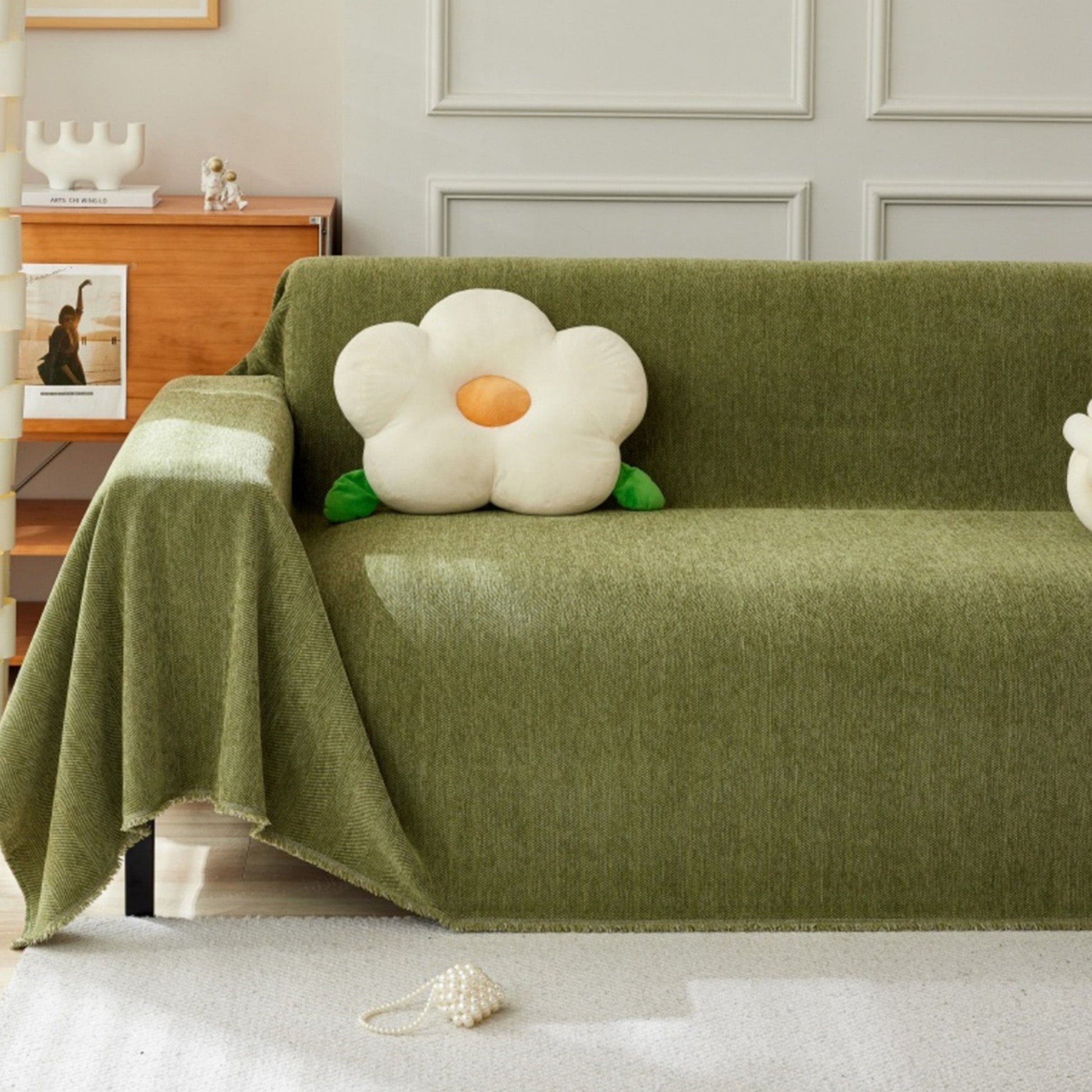 Sofa Cover | Microfiber | Herringbone Pattern | Living Room Protector