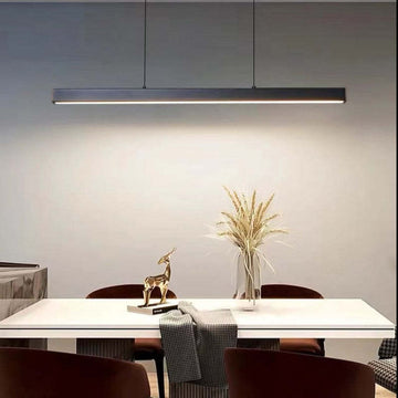 Modern Minimalist LED Linear Pendant Light - Sleek Metal & Acrylic Design