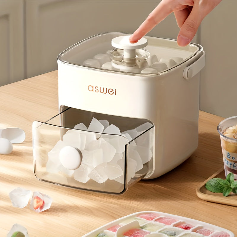 Modern Ice Cube & Ball Maker with Large Capacity - Sleek Ice Storage Container