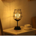Table Lamp | Metal & Glass | Exposed Edison Bulb | Living Room Accent
