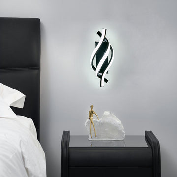 Wall Lamp | Aluminum & LED | Sculptural Twisted Design | Living Room Accent