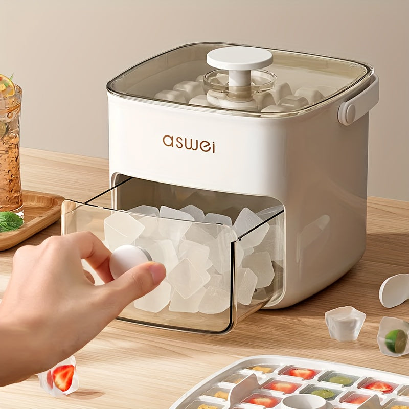 Modern Ice Cube & Ball Maker with Large Capacity - Sleek Ice Storage Container