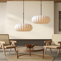 Pendant Lamp | Silk & Metal | Soft Ambient Lighting | Living Room Accent