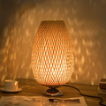 Table Lamp | Bamboo & Wood | Woven Shade | Cozy Living Room Accent