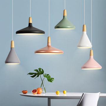 Modern Minimalist Pendant Light with Wood and Metal Contrast