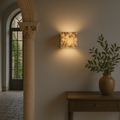 Wall Lamp | Marble & Brushed Metal | Marble Cube Design | Living Room Accent