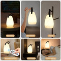 Table Lamp | Frosted Glass & Brushed Metal | Wireless Dimmable LED | Indoor Outdoor Ambient Lighting