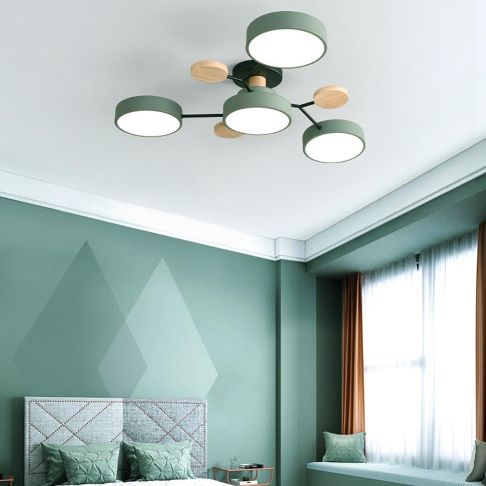 Modern Circular LED Ceiling Light – Contemporary Flush Mount Chandelier in Iron & Acrylic
