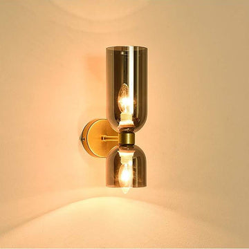 Modern Dual Glass Wall Sconce – Minimalist LED Up and Down Light Fixture