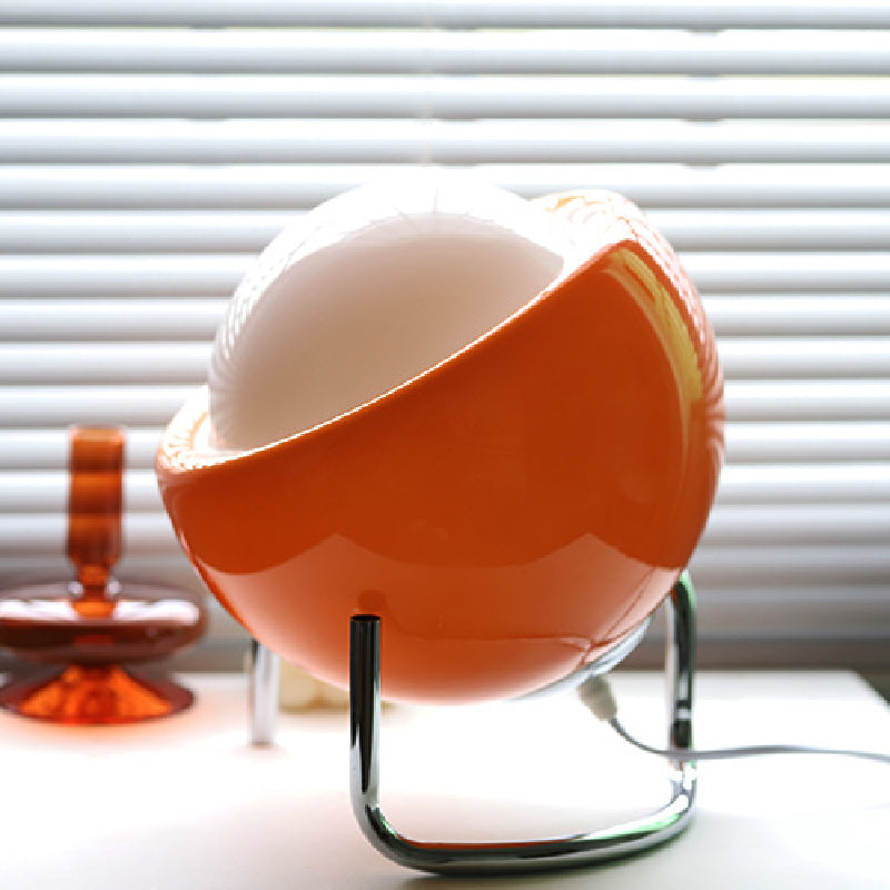 Bauhaus-Inspired Modern Glass Table Lamp with LED and Metal Stand