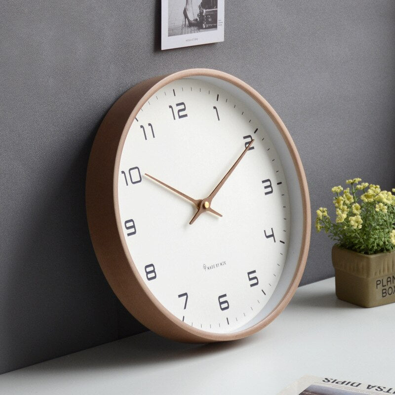 Wooden Wall Clock Minimalist Design with Silent Mechanism