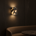 Wall Lamp | Marble & Brushed Metal | Marble Cube Design | Living Room Accent