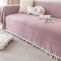 Sofa Cover | Cotton & Polyester Blend | Herringbone Tassel | Living Room Cozy Decor