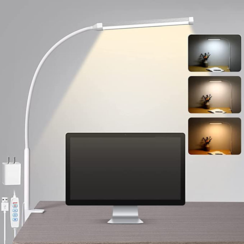 Desk Lamp | Matte Black Metal & Plastic | Flexible Swing Arm | Contemporary Workspace