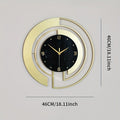 Wall Clock | Brushed Gold Metal & Black Marble | Intersecting Circular Design | Urban Living Room