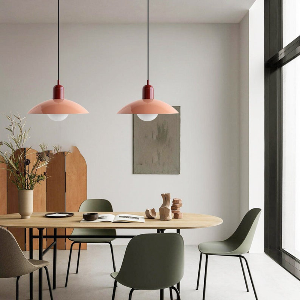 Minimalist Dome Pendant Light with Glossy Glass Shade for Modern Spaces