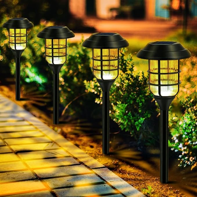 Outdoor Solar Floor Lamp | Stainless Steel & Glass | Weatherproof Lantern Style | Garden Path
