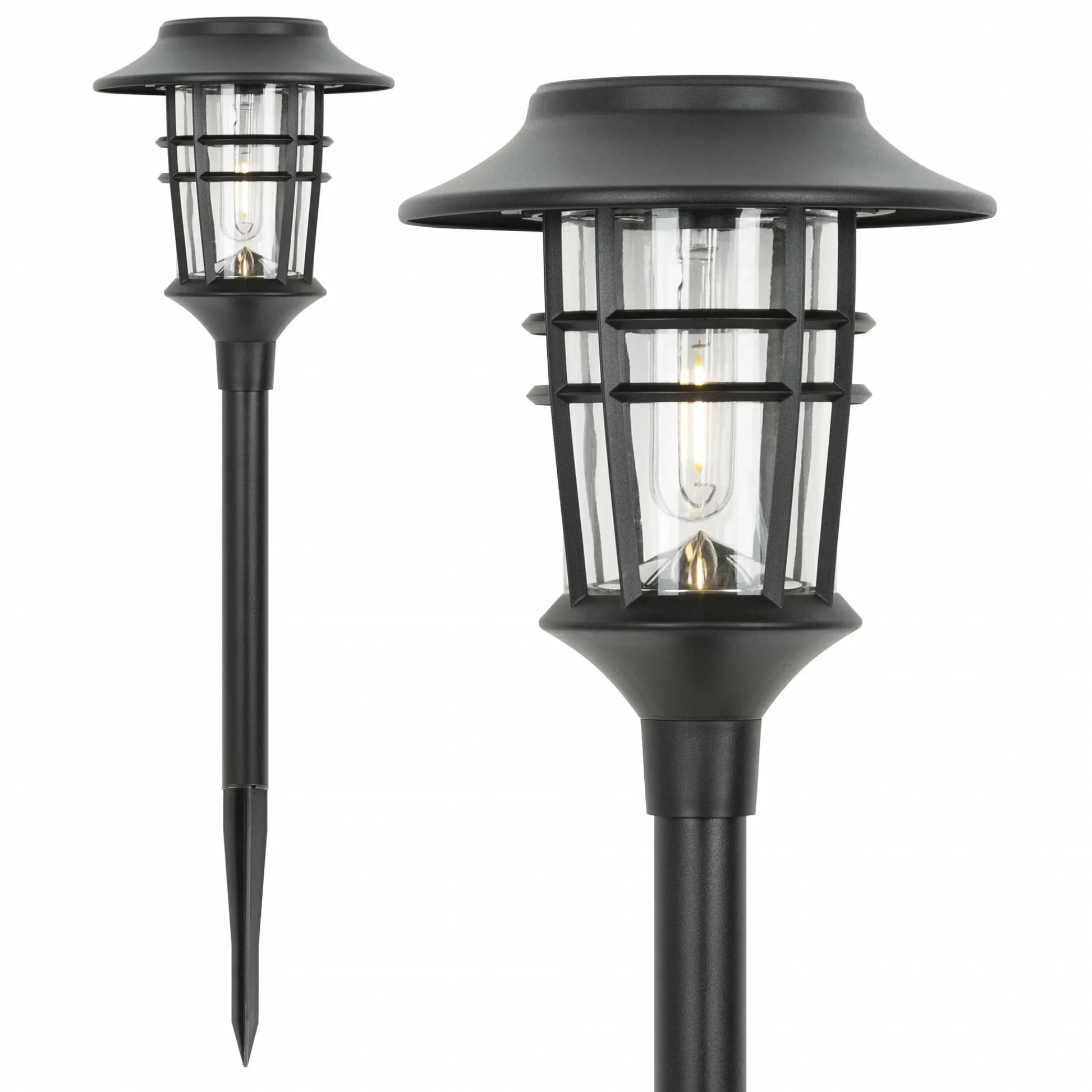 Outdoor Solar Floor Lamp | Stainless Steel & Glass | Weatherproof Lantern Style | Garden Path