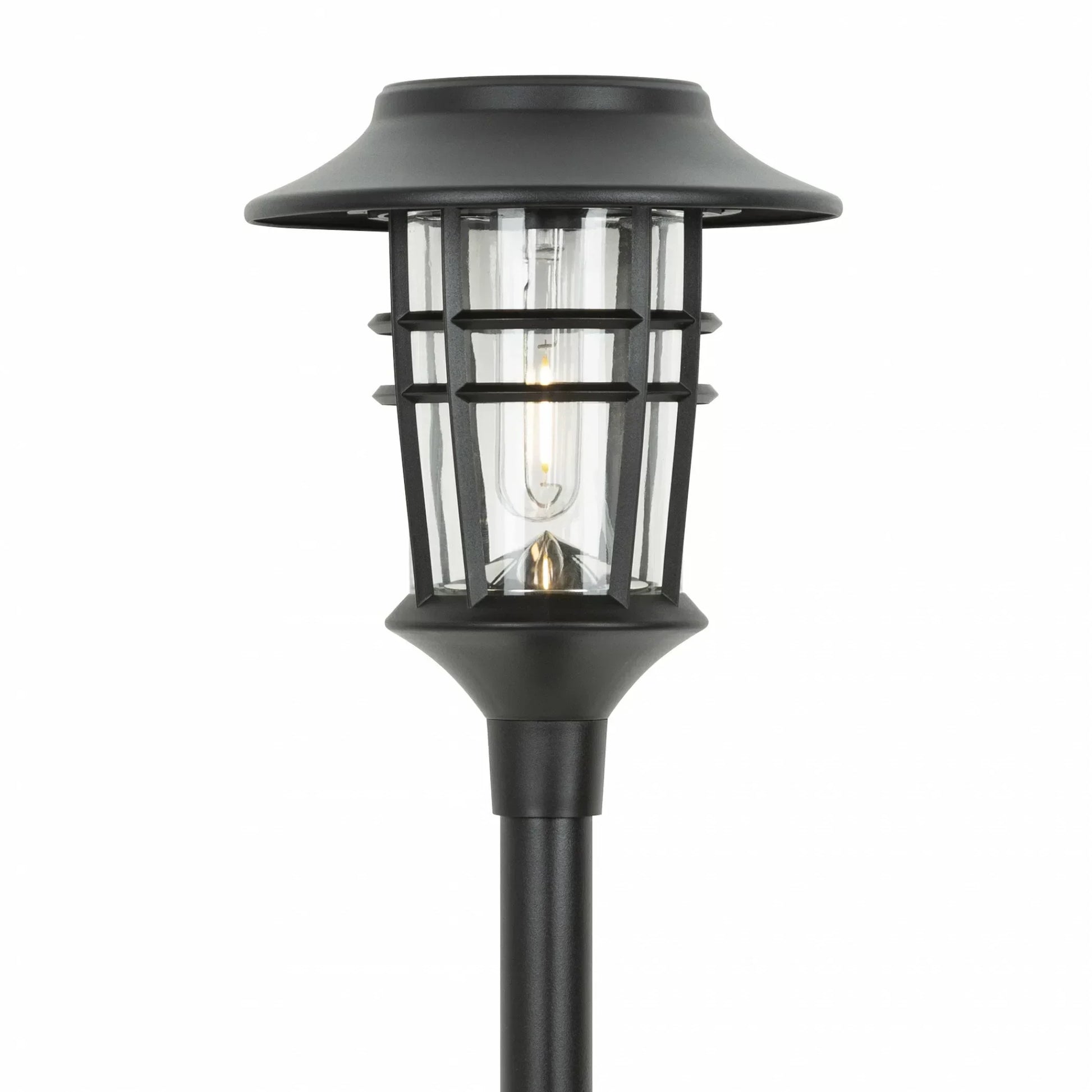 Outdoor Solar Floor Lamp | Stainless Steel & Glass | Weatherproof Lantern Style | Garden Path