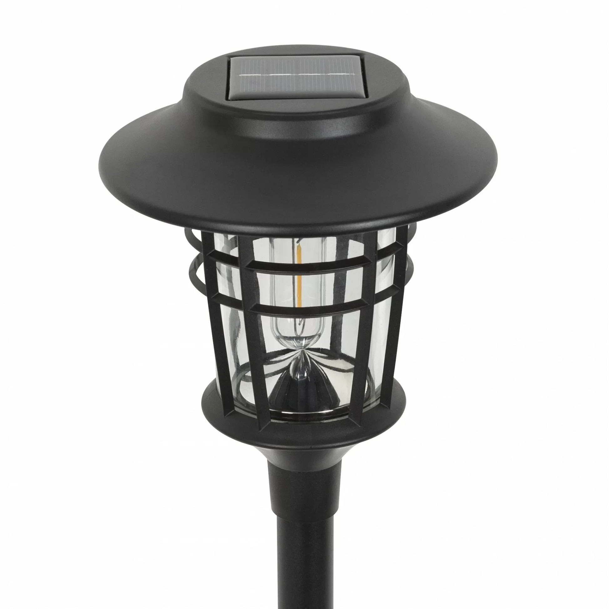 Outdoor Solar Floor Lamp | Stainless Steel & Glass | Weatherproof Lantern Style | Garden Path