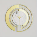 Wall Clock | Brushed Gold Metal & Black Marble | Intersecting Circular Design | Urban Living Room