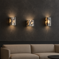 Wall Lamp | Marble & Brushed Metal | Marble Cube Design | Living Room Accent