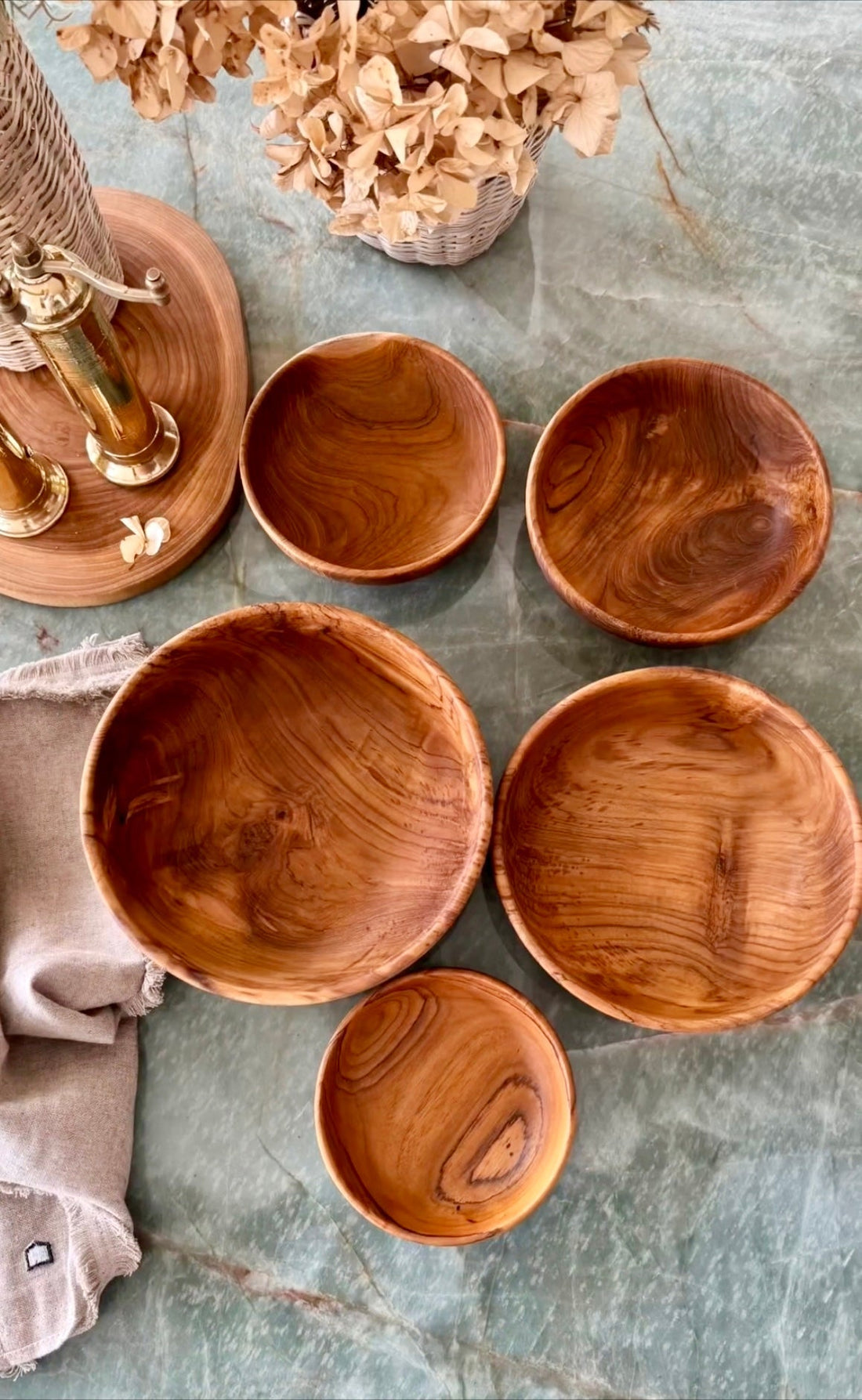 Bowl Set | Teak Wood | Nesting Design | Dining Table Essential