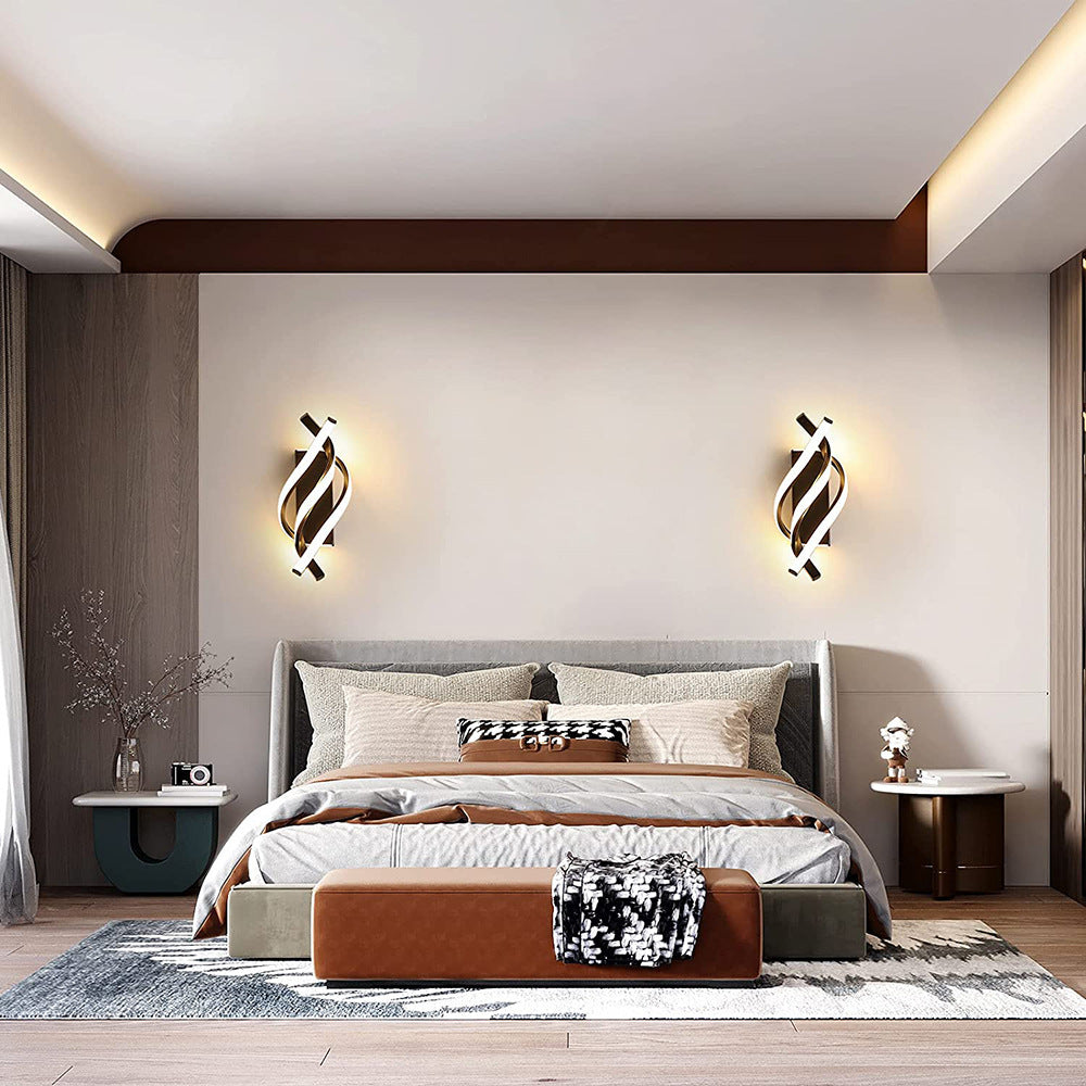 Wall Lamp | Aluminum & LED | Sculptural Twisted Design | Living Room Accent