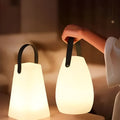 Table Lamp | Frosted Glass & Brushed Metal | Wireless Dimmable LED | Indoor Outdoor Ambient Lighting