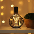 Table Lamp | Metal & Glass | Exposed Edison Bulb | Living Room Accent