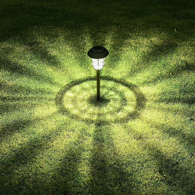 Outdoor Solar Floor Lamp | Stainless Steel & Glass | Weatherproof Lantern Style | Garden Path
