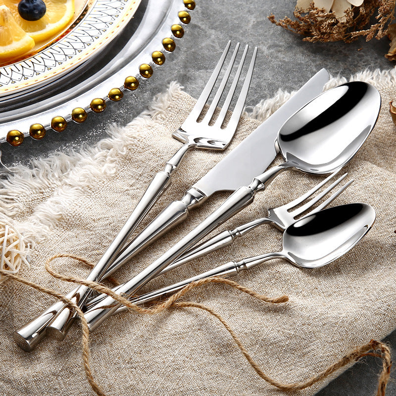 Cutlery Set | Stainless Steel | Polished Mirror Finish & Tapered Handles | Upscale Dining