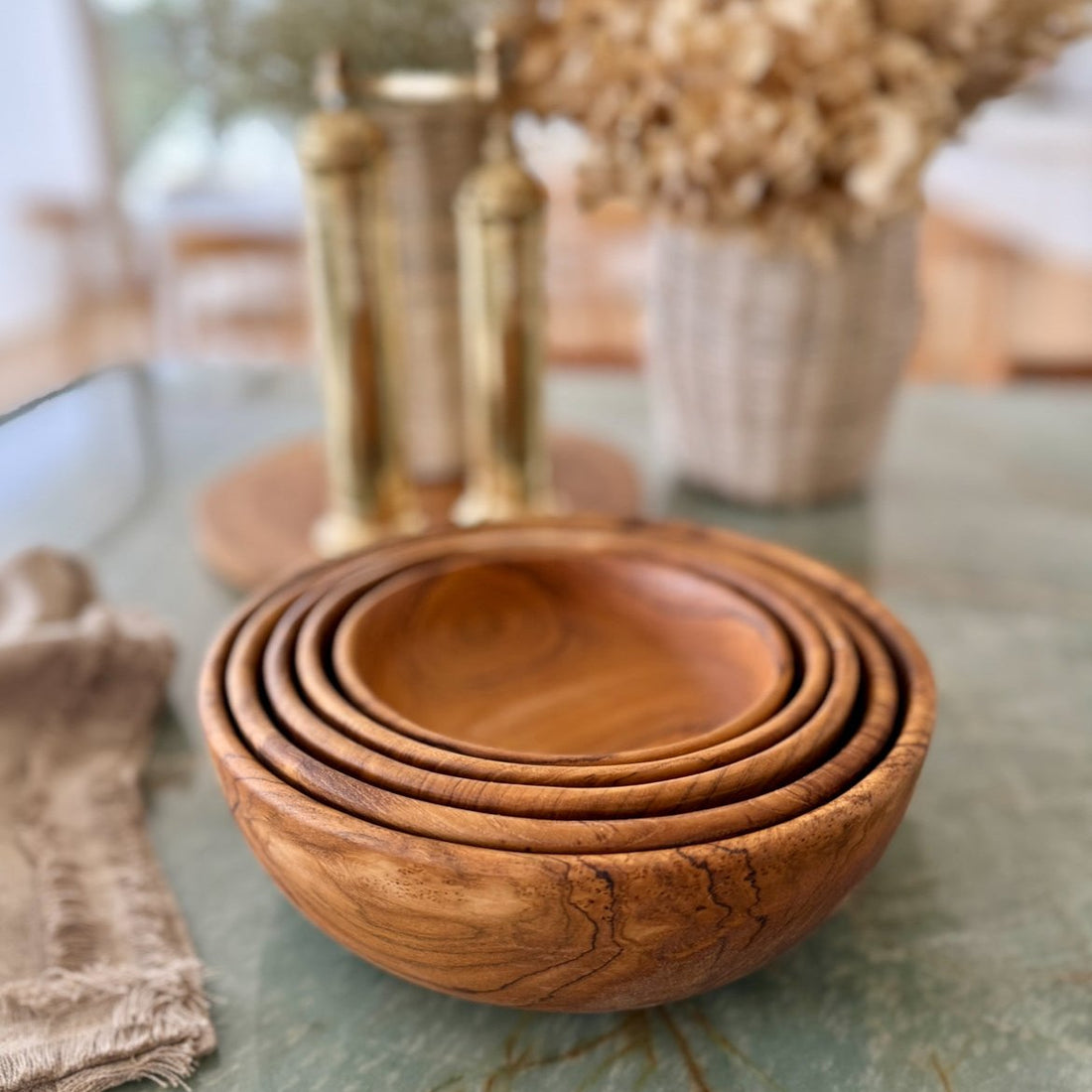 Bowl Set | Teak Wood | Nesting Design | Dining Table Essential