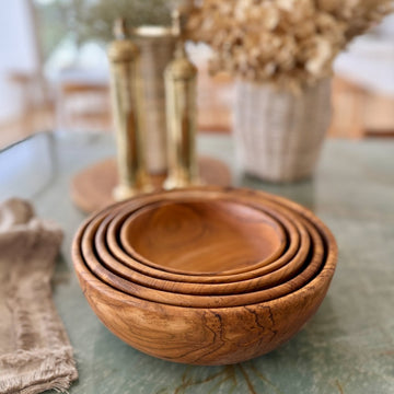 Bowl Set | Teak Wood | Nesting Design | Dining Table Essential