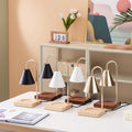 Table Lamp | Wood & Metal | Conical Shade, Solid Wood Base | Living Room Accent