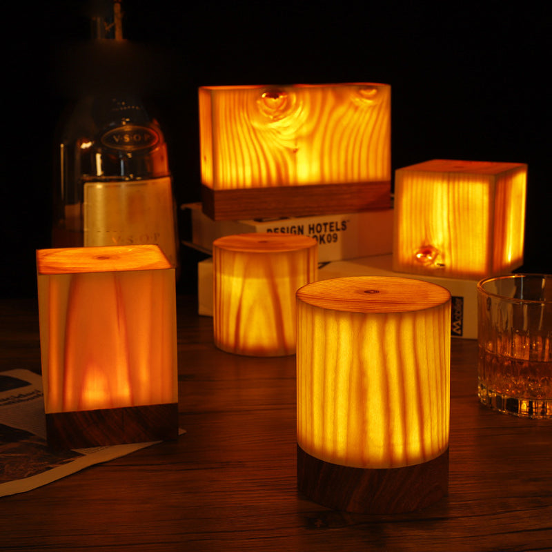 Table Lamp | Wood & LED | Touch Control Warm Glow | Living Room Accent