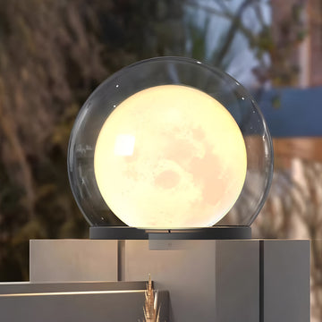 Contemporary Solar Garden Globe Lamp - Weatherproof Dual-Layer Moonlight Design