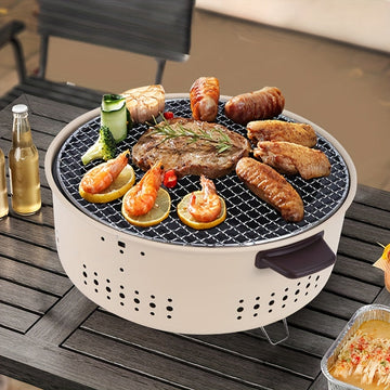 Portable Smoke-Free Electric Grill - Compact Modern Tabletop Design