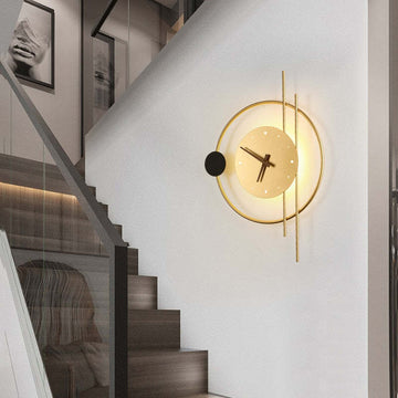 Modern LED Wall Clock with Ambient Lighting – Minimalist Metal Design for Home Decor