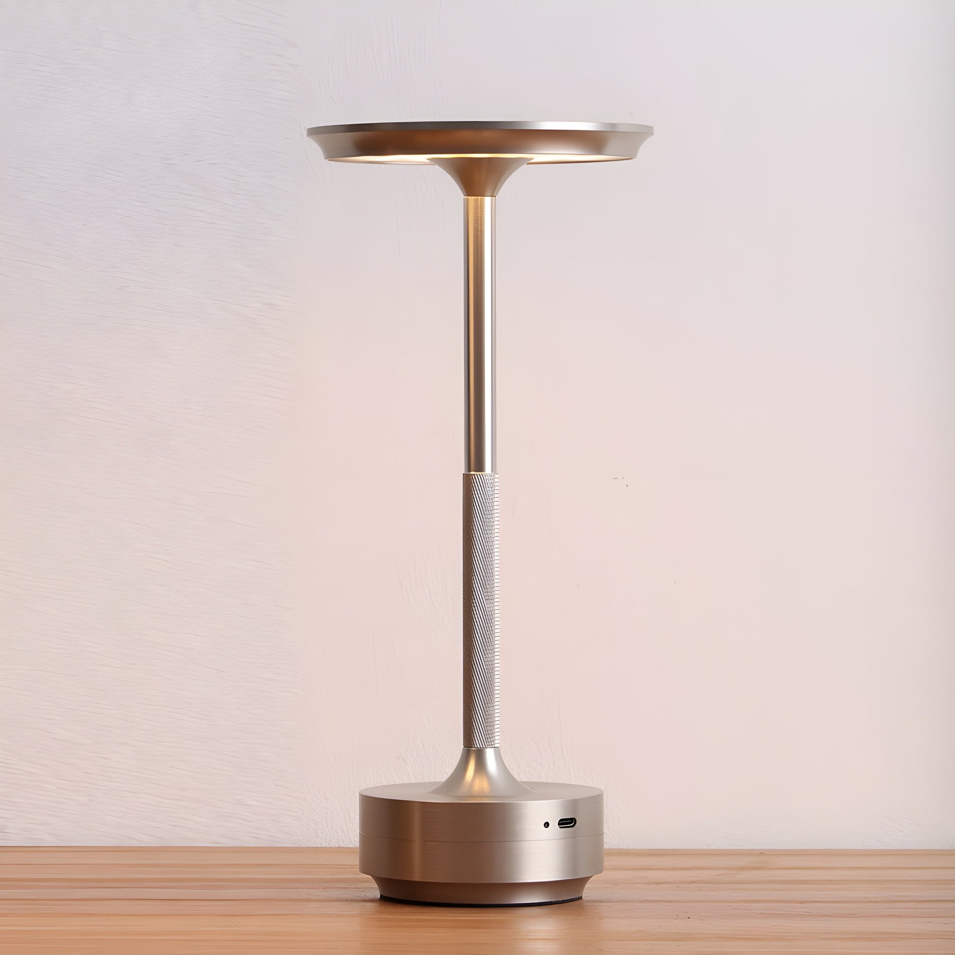 Table Lamp | Brushed Metal & Textured Grip | Touch Control Base | Bedside Table