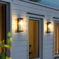 Wall Lamp | Metal & Glass | Solar Powered Cylindrical | Outdoor Use